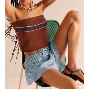 NEW! Free People Beach Kelly Sweater Tube Top‎ Size XS NWOT Brown